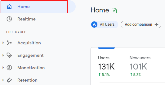 comparison<Home Tab