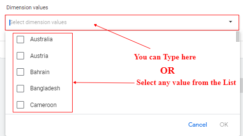 ‘Dimension values’.1