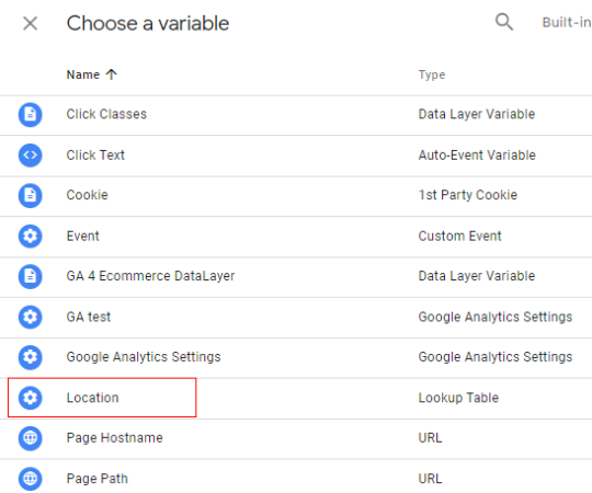 choose variable