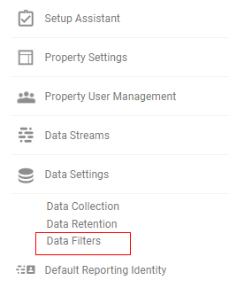  ‘Data Settings’<‘Data Filters’<GA4