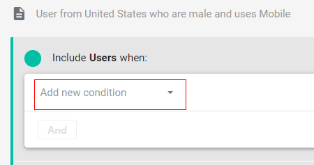 ‘Add new condition’