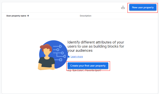 ‘New User Property’ 
