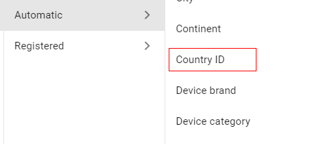 ‘Country ID’ < dimension