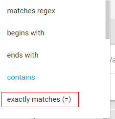 ‘exactly matches(=)’<dimension