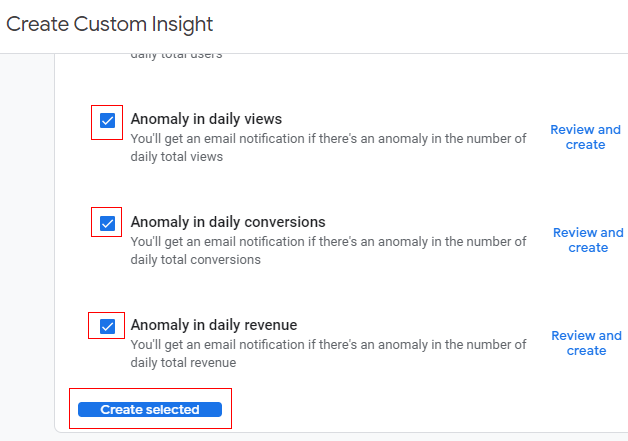 Create custom insight