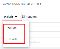 ‘Include’ or ‘Exclude’.