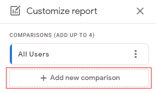 + Add new Comparison’.