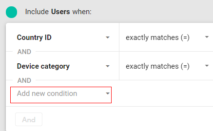 ‘Add new condition’.