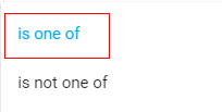 dimension; ‘is one of’ or ‘is not one of’.