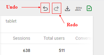 Undo<Reporting tab>Redo
