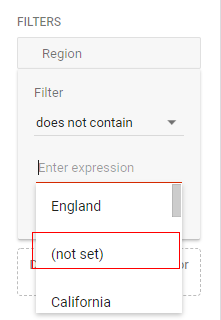 ‘Enter Expression’ < select ‘(not set)’.