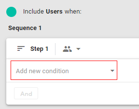 ‘Add a new condition’.