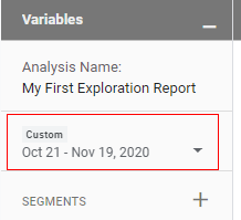 Variable’, <‘Tab Settings’ <‘Exploration’.