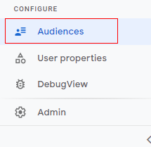 Audiences’ < ‘Configure’.