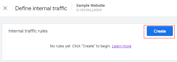 Define internal traffic<Create’ 