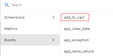 select ‘add_to_cart’.
