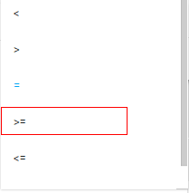 ‘>=‘ (greater than or equals).