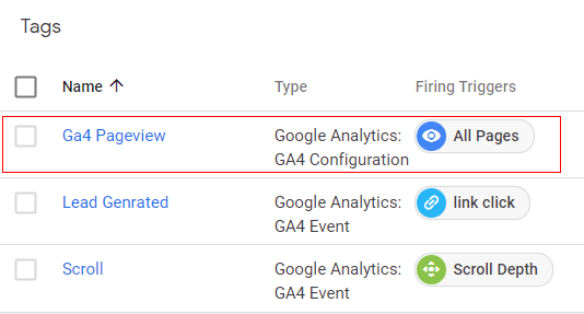 ‘Page View’ tag or ‘Events’ tag