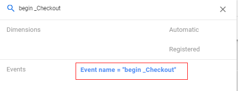 ‘begin_checkout’ event.