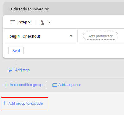 Add group to exclude’.