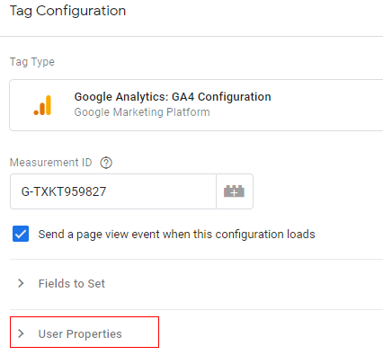 ‘User Properties'