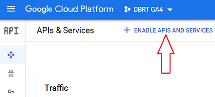 ‘+ENABLE APIS AND SERVICES’ 