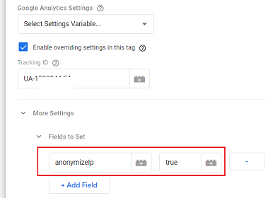 Google Analytics setting