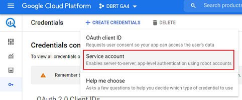 ‘Service account’
