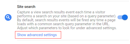 GA4 < site search tracking<show advanced setting