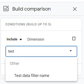 ‘Test data filter name’ 