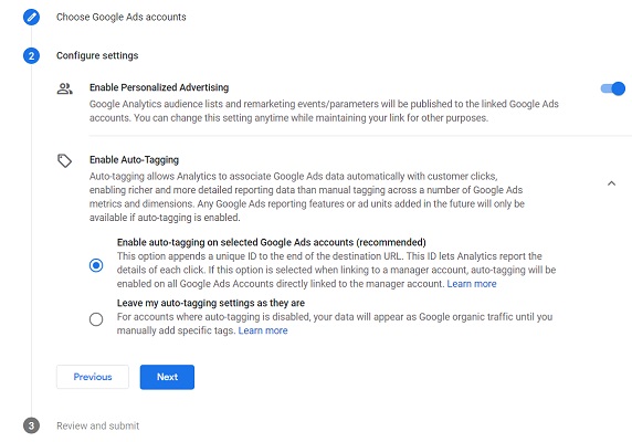 ‘Personalized Advertising’ and ‘auto-tagging’ enabled: