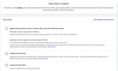 Data filter created