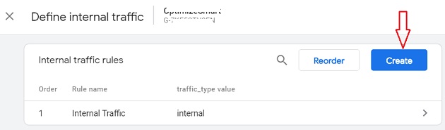 'Create’ button'