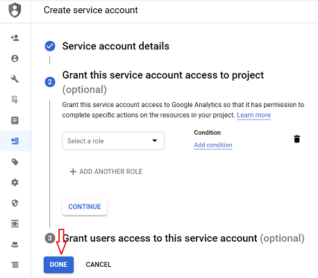 create service account