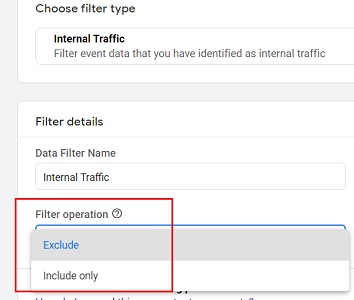 Data Filter operations in GA4