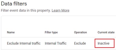 Filter inactive