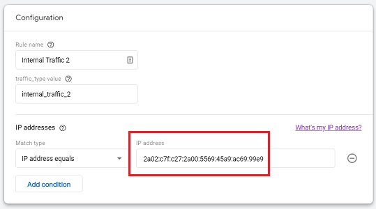 exclude  internal traffic