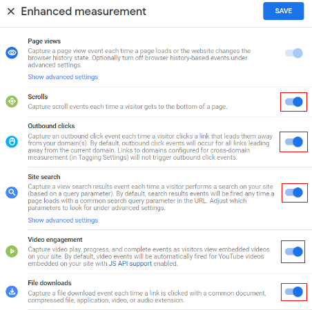  enhanced measurement event< track