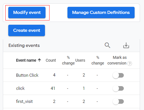 ‘Modify event’.