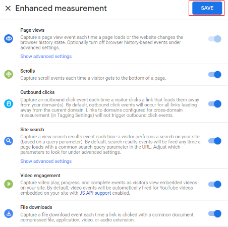 enabling the enhanced measurement events.< save
