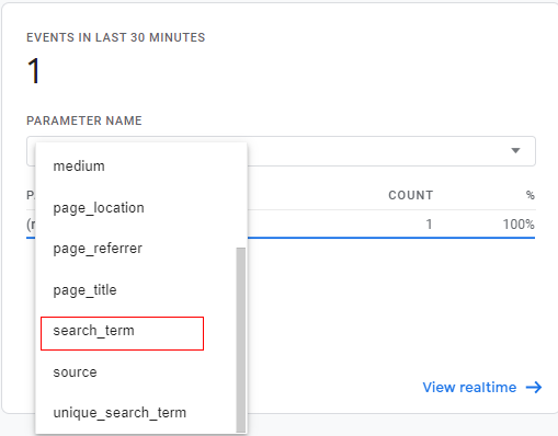 GA4<parameter name<search_term