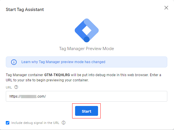 Start Tag Assistant